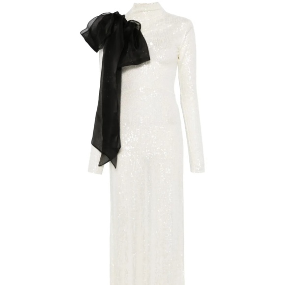 Atu Body Couture Women's White Draped-Detail Maxi Dress - Picture 1 of 6